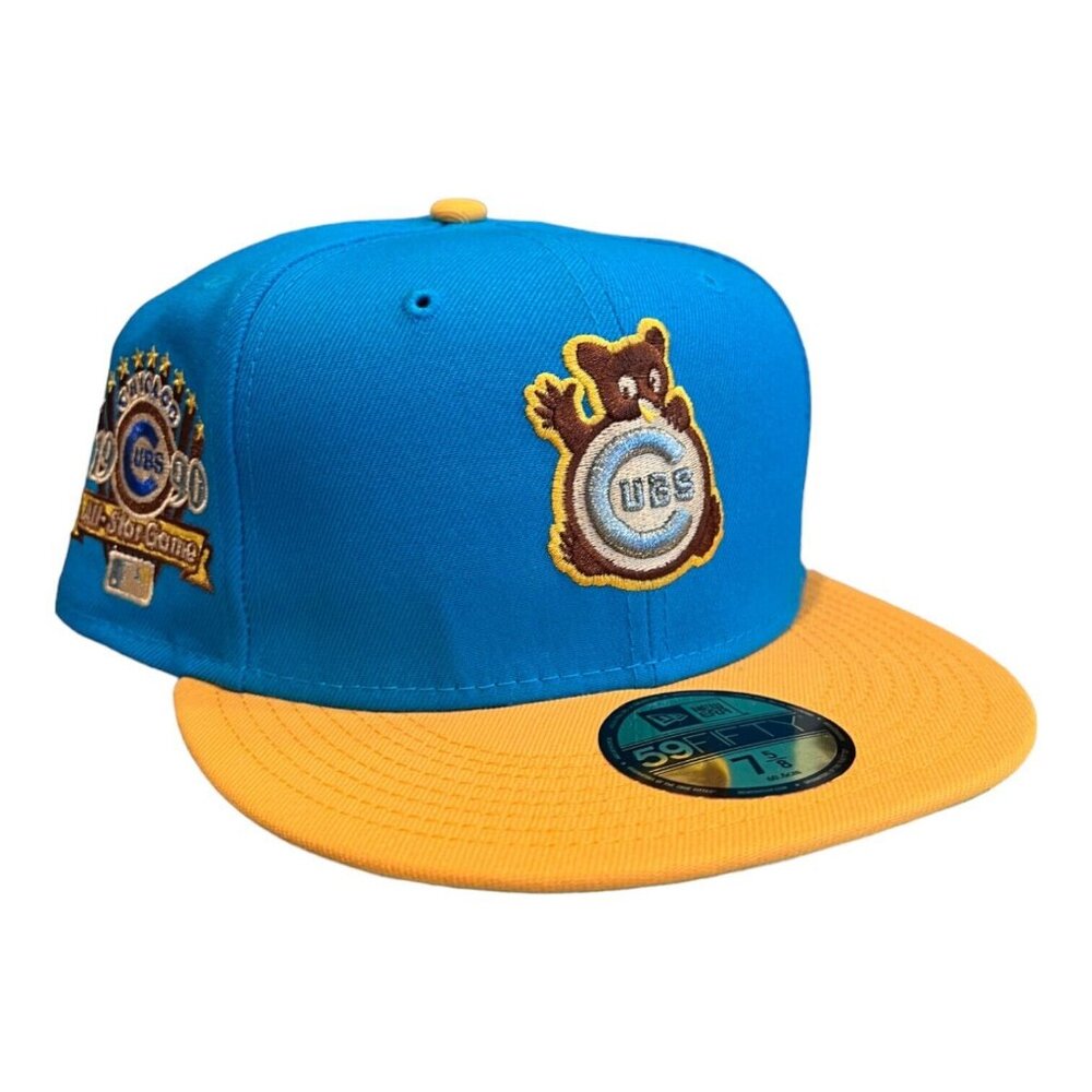 New Era Chicago Cubs 2 Tone 59FIFTY Hat Cap 1990 All Star Game Side Patch - Picture 3 of 9